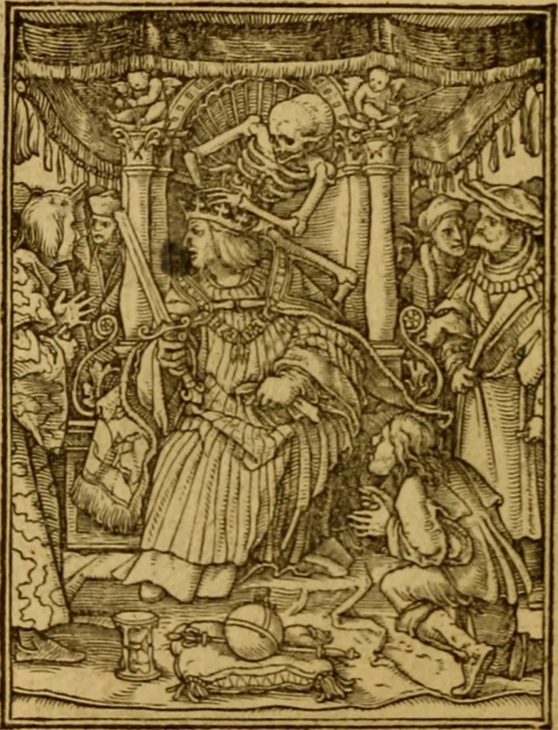 An illustration from Les simulachres & historiees faces de la mort, autant elegamme[n]t pourtraictes, que artificiellement imaginées, 1538, leaf 29
