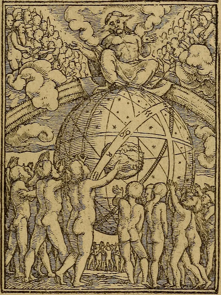 An illustration from Les simulachres & historiees faces de la mort, autant elegamme[n]t pourtraictes, que artificiellement imaginées, 1538, leaf 62