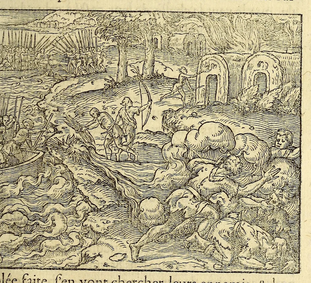 An illustration from Les singularitez de la France Antarctique, autrement nommée Amerique: & de plusieurs terre & isles decouuerte de nostre temps., 1558, leaf 337