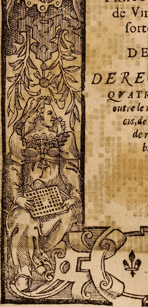An illustration from Les singvliers et novveavx povrtraicts, 1589, leaf 52