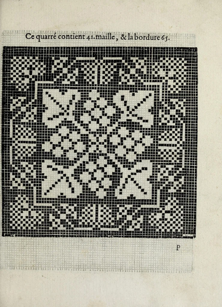 An illustration from Les singvliers et novveaux povrtraicts : pour toutes sortes d'ouurages de lingerie, 1601, leaf 123