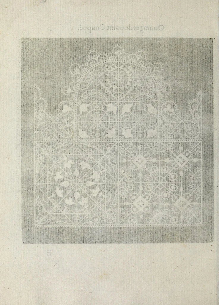 An illustration from Les singvliers et novveaux povrtraicts : pour toutes sortes d'ouurages de lingerie, 1601, leaf 40