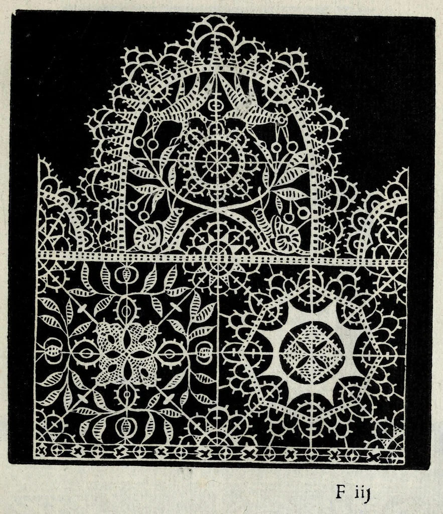 An illustration from Les singvliers et novveaux povrtraicts : pour toutes sortes d'ouurages de lingerie, 1601, leaf 51