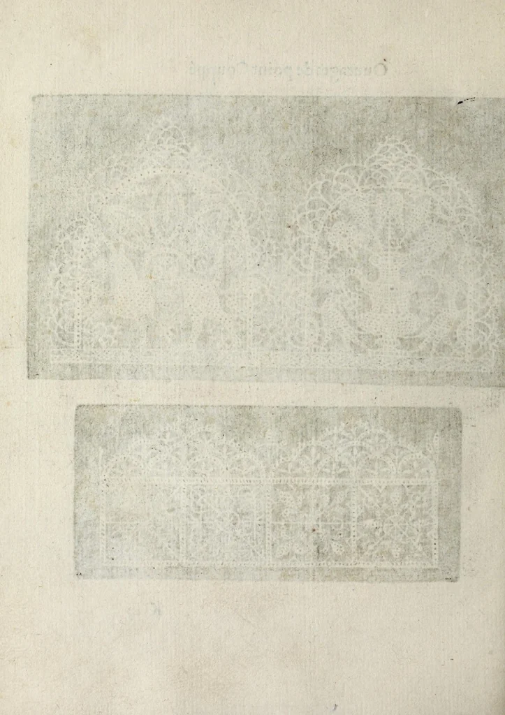 An illustration from Les singvliers et novveaux povrtraicts : pour toutes sortes d'ouurages de lingerie, 1601, leaf 84