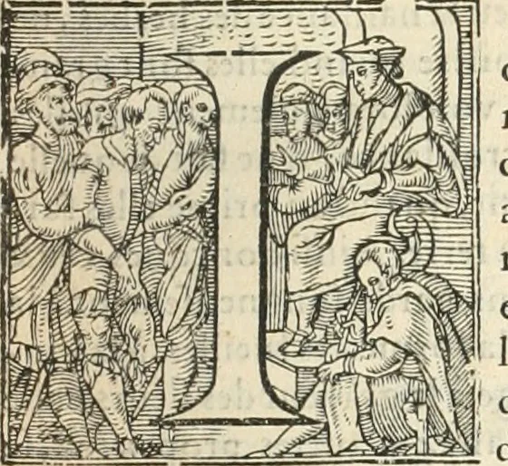 An illustration from [Les six livres de Pedacion Dioscoride d'Anazarbe de la matiere medicinale : translatez de latin en françois : a chacun chapitre sont aioustees certaines annotations fort doctes, & recueillies des plus excellens medecins, anciens, & modernes, 1553, leaf 12