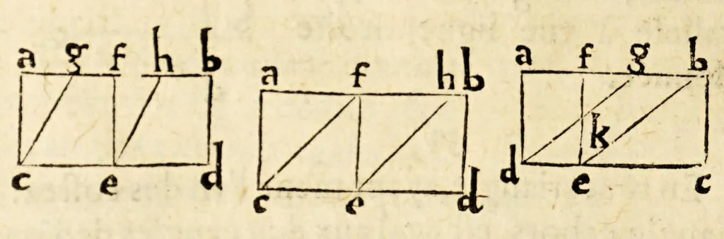 An illustration from Les six premiers liures des elements d'Euclide,, 1566, leaf 28