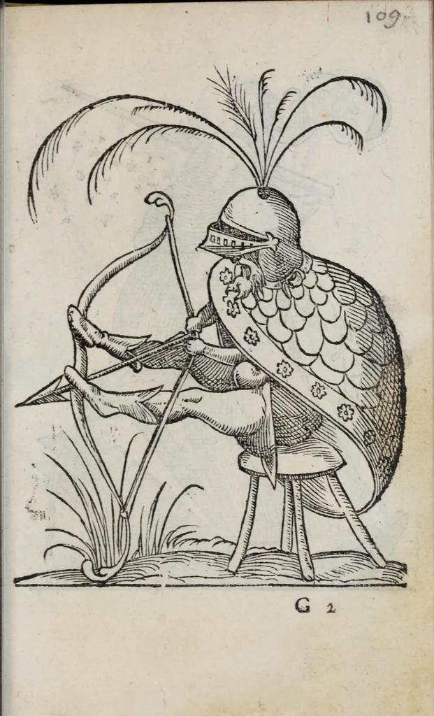 An illustration from Les songes drolatiqves de Pantagrvel : où sont contenues plusieurs figures de l'inuention de maitre François Rabelais & derniere œuure d'iceluy pour la recreation des bons esprits, 1565, leaf 119