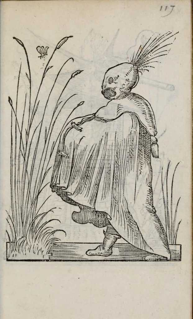 An illustration from Les songes drolatiqves de Pantagrvel : où sont contenues plusieurs figures de l'inuention de maitre François Rabelais & derniere œuure d'iceluy pour la recreation des bons esprits, 1565, leaf 127