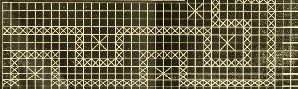 An illustration from Lessons in fancy work, 1885, leaf 13
