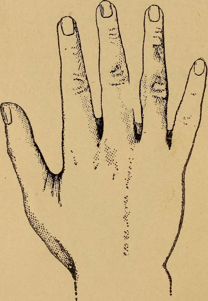 An illustration from Lessons in palmistry; studies of the eye and planetary influences, 1901, leaf 19