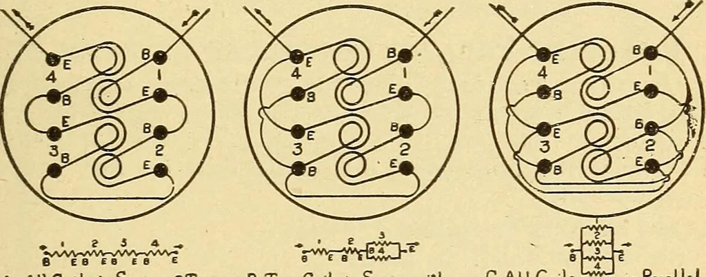 An illustration from Lessons in practical electricity; principles, experiments, and arithmetical problems, an elementary text-book, 1903, leaf 194