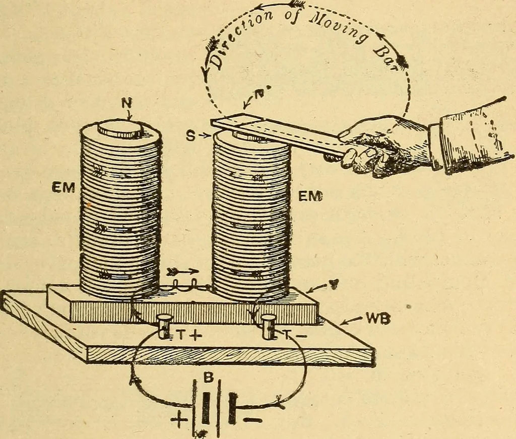 An illustration from Lessons in practical electricity; principles, experiments, and arithmetical problems, an elementary text-book, 1903, leaf 28