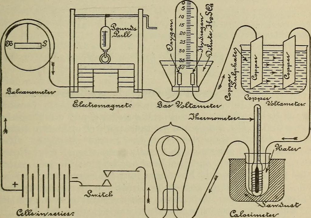 An illustration from Lessons in practical electricity; principles, experiments, and arithmetical problems, an elementary text-book, 1902, leaf 108