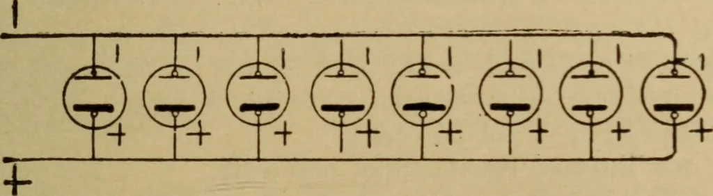 An illustration from Lessons in practical electricity; principles, experiments, and arithmetical problems; over four hundred illustrations; an elementary text book, 1909, leaf 150