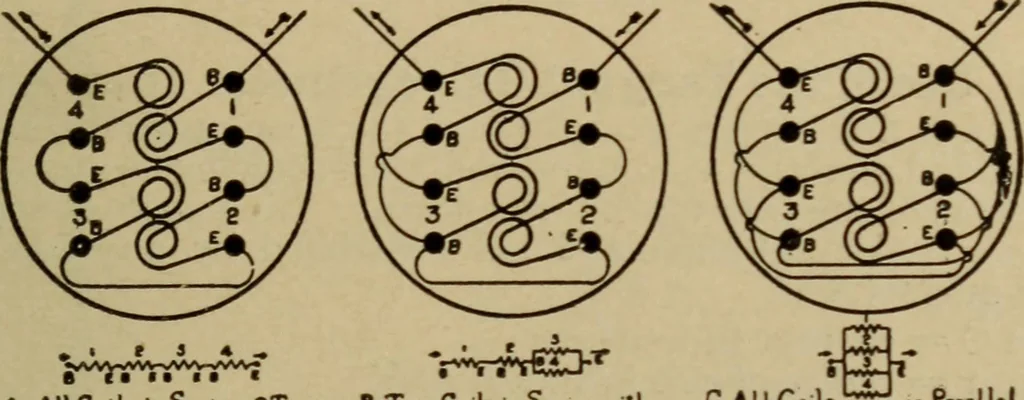 An illustration from Lessons in practical electricity; principles, experiments, and arithmetical problems; over four hundred illustrations; an elementary text book, 1909, leaf 194