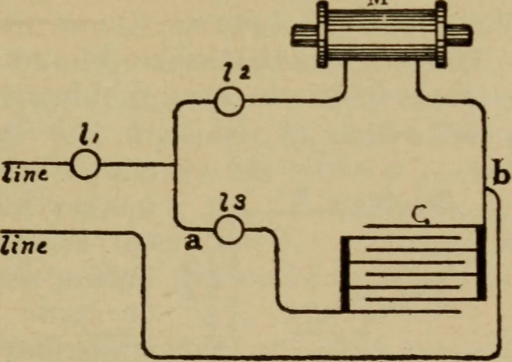 An illustration from Lessons in practical electricity; principles, experiments, and arithmetical problems; over four hundred illustrations; an elementary text book, 1909, leaf 466