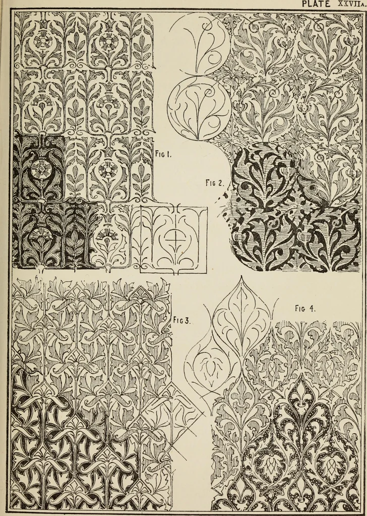 An illustration from Lessons on decorative design, 1888, leaf 148