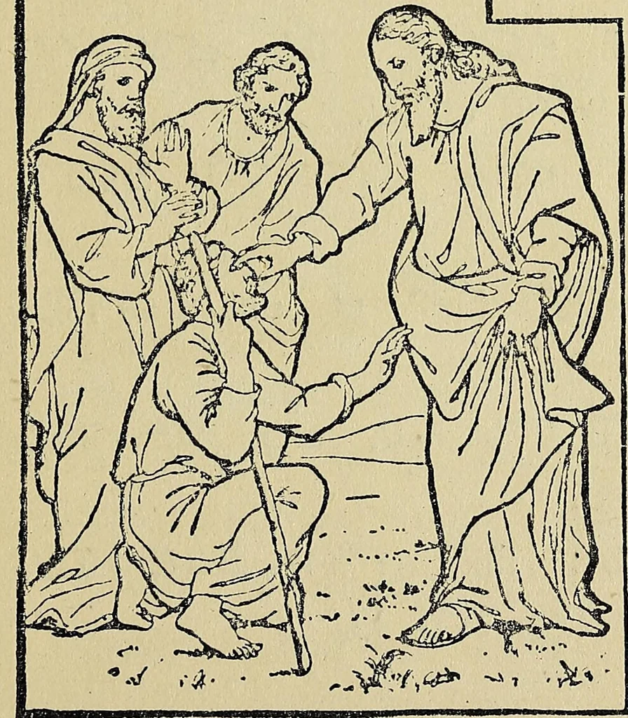 An illustration from Lessons and prayers in the Tenni or Slavi language of the Indians of Mackenzie River in the North-West Territory of Canada, 1892, leaf 17