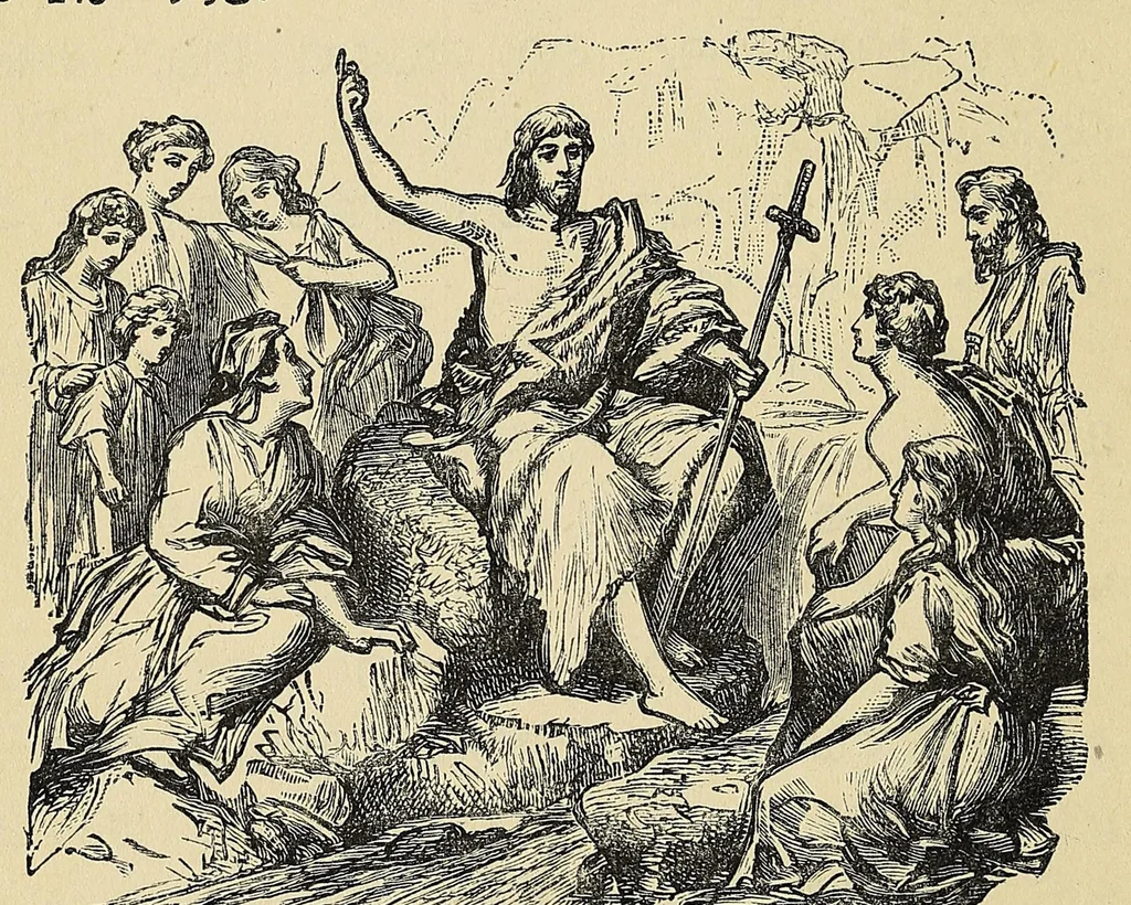 An illustration from Lessons and prayers in the Tenni or Slavi language of the Indians of Mackenzie River in the North-West Territory of Canada, 1892, leaf 26