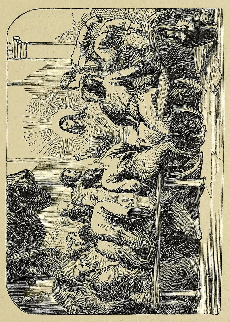 An illustration from Lessons and prayers in the Tenni or Slavi language of the Indians of Mackenzie River in the North-West Territory of Canada, 1892, leaf 49