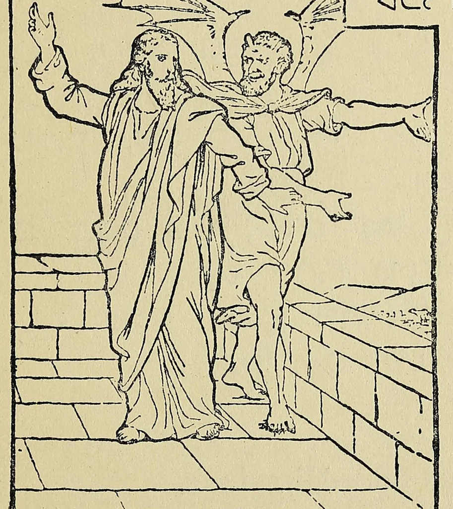 An illustration from Lessons and prayers in the Tenni or Slavi language of the Indians of Mackenzie River in the North-West Territory of Canada, 1892, leaf 65