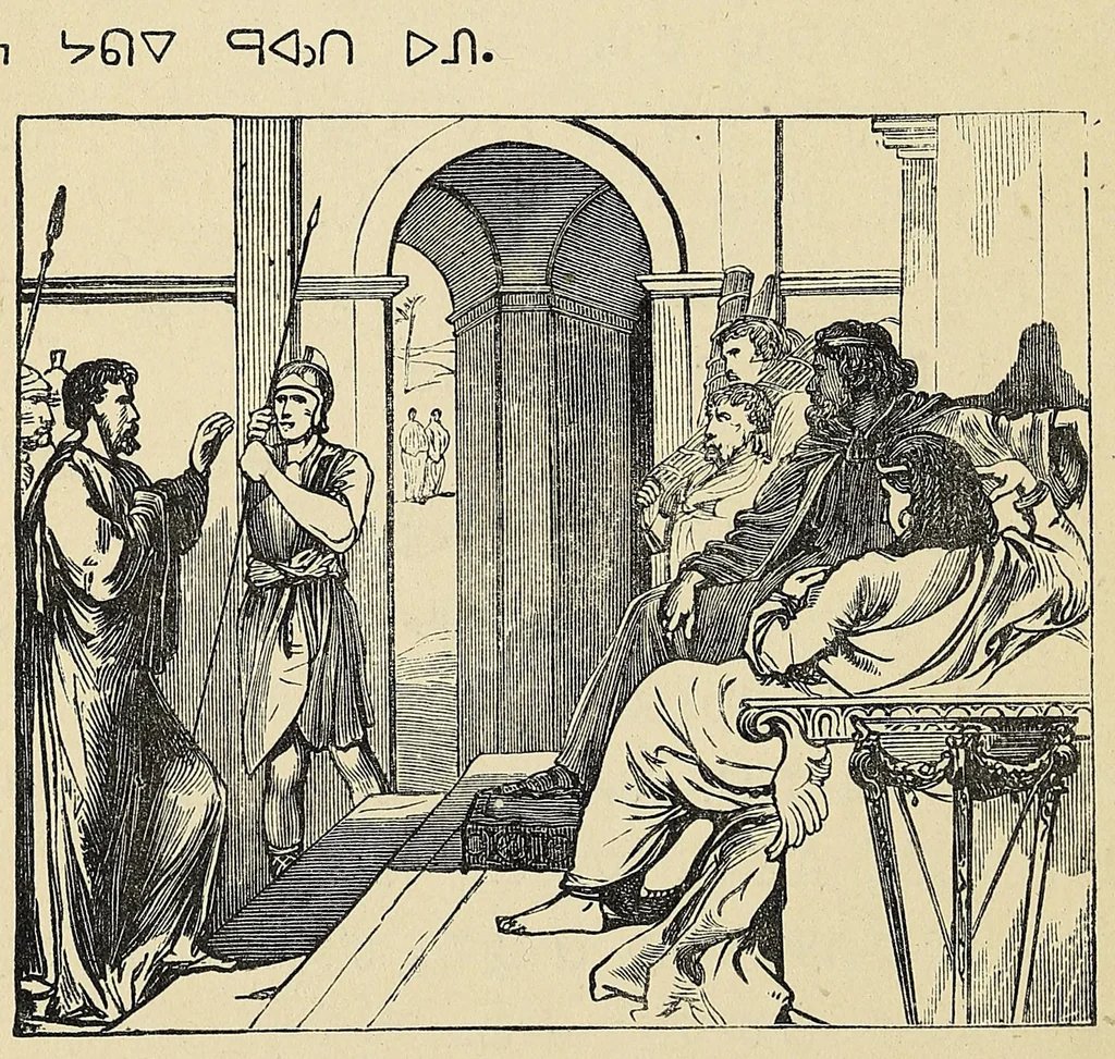 An illustration from Lessons and prayers in the Tenni or Slavi language of the Indians of Mackenzie River in the North-West Territory of Canada, 1892, leaf 86