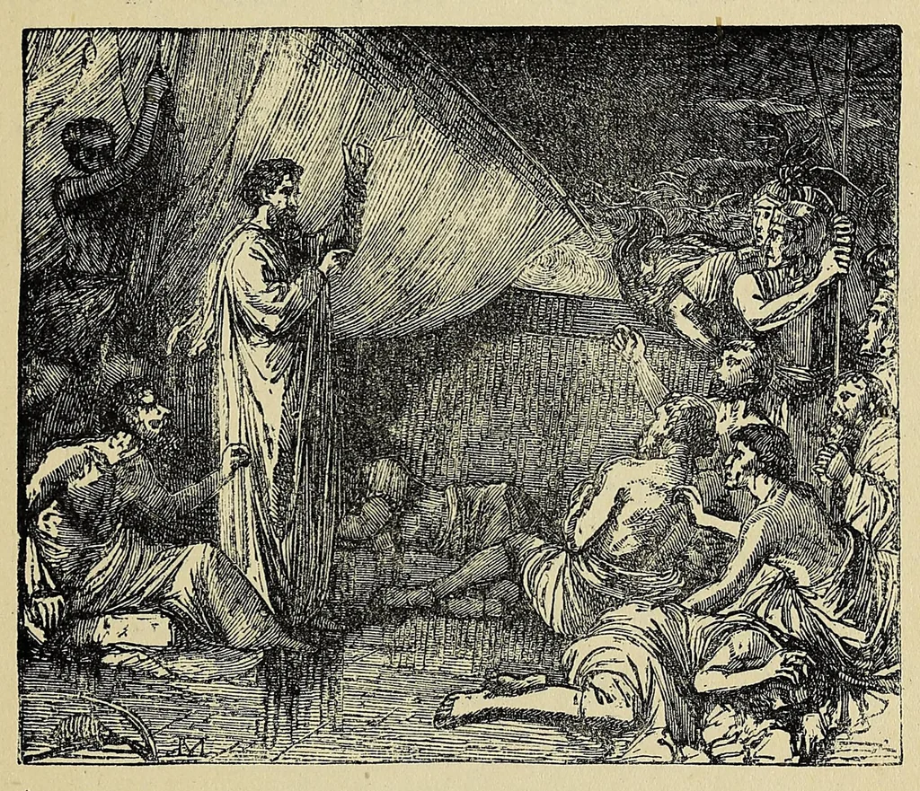 An illustration from Lessons and prayers in the Tenni or Slavi language of the Indians of Mackenzie River in the North-West Territory of Canada, 1892, leaf 93