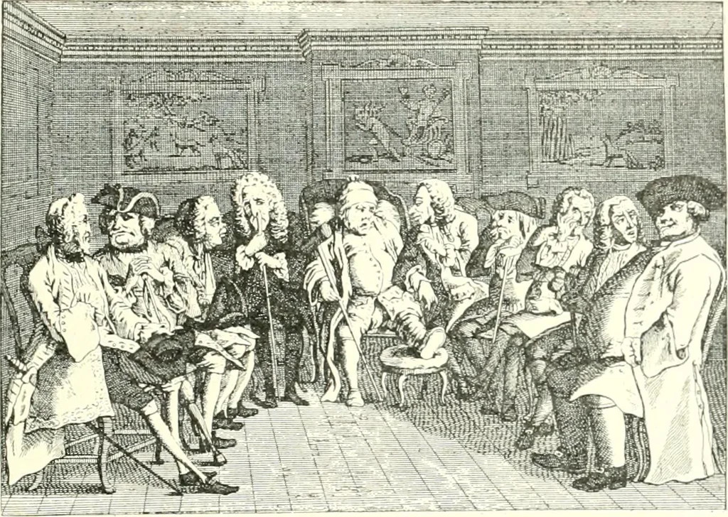 An illustration from L'estampe satirique et la caricature en France au 18e siècle; préf. de Maurice Tourneux, 1910, leaf 104