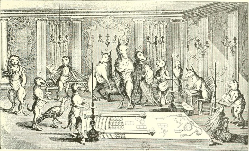 An illustration from L'estampe satirique et la caricature en France au 18e siècle; préf. de Maurice Tourneux, 1910, leaf 110