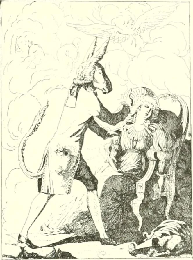 An illustration from L'estampe satirique et la caricature en France au 18e siècle; préf. de Maurice Tourneux, 1910, leaf 112