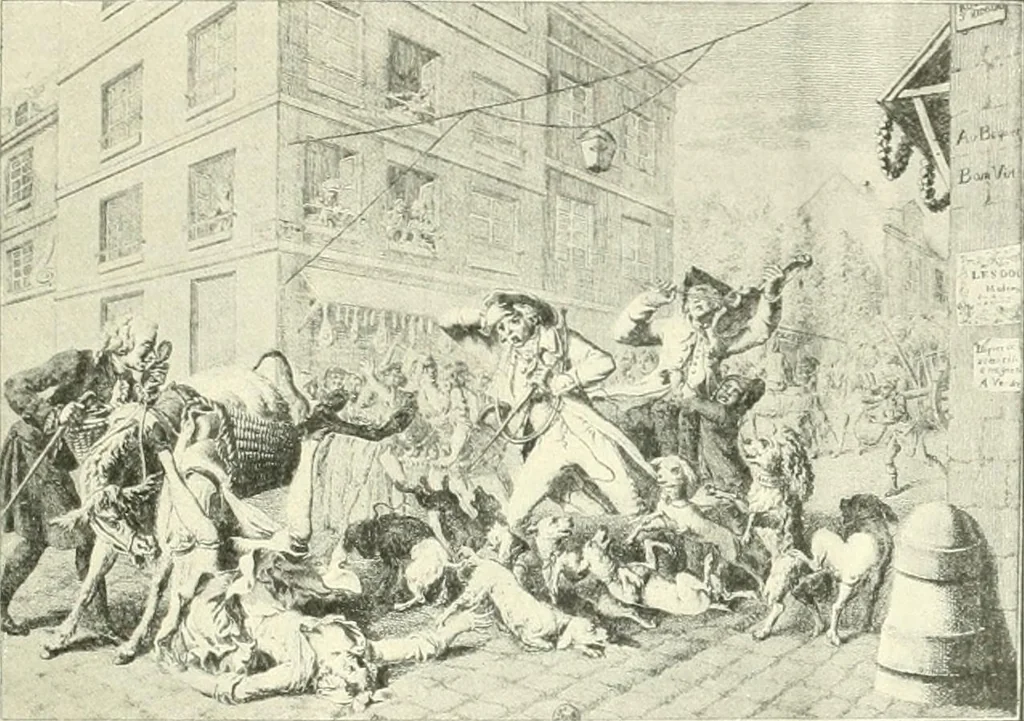 An illustration from L'estampe satirique et la caricature en France au 18e siècle; préf. de Maurice Tourneux, 1910, leaf 114