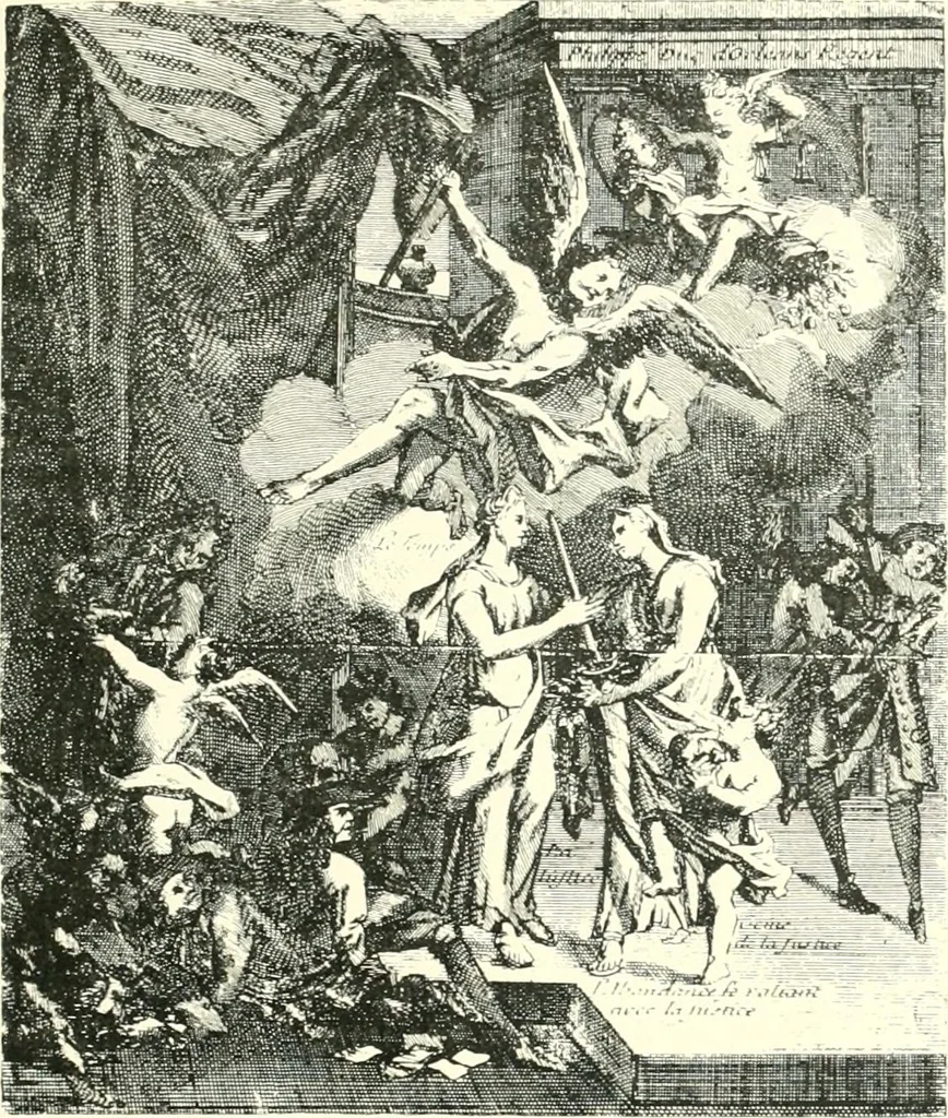 An illustration from L'estampe satirique et la caricature en France au 18e siècle; préf. de Maurice Tourneux, 1910, leaf 20