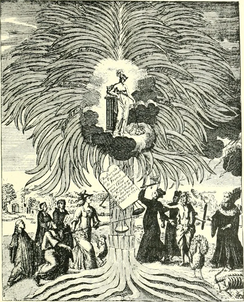 An illustration from L'estampe satirique et la caricature en France au 18e siècle; préf. de Maurice Tourneux, 1910, leaf 36