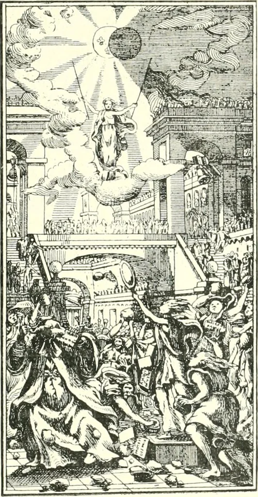 An illustration from L'estampe satirique et la caricature en France au 18e siècle; préf. de Maurice Tourneux, 1910, leaf 44