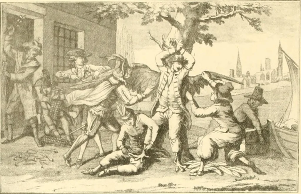 An illustration from L'estampe satirique et la caricature en France au 18e siècle; préf. de Maurice Tourneux, 1910, leaf 49