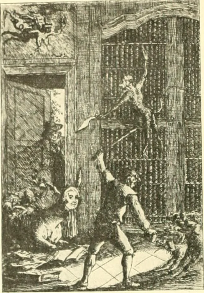 An illustration from L'estampe satirique et la caricature en France au 18e siècle; préf. de Maurice Tourneux, 1910, leaf 59