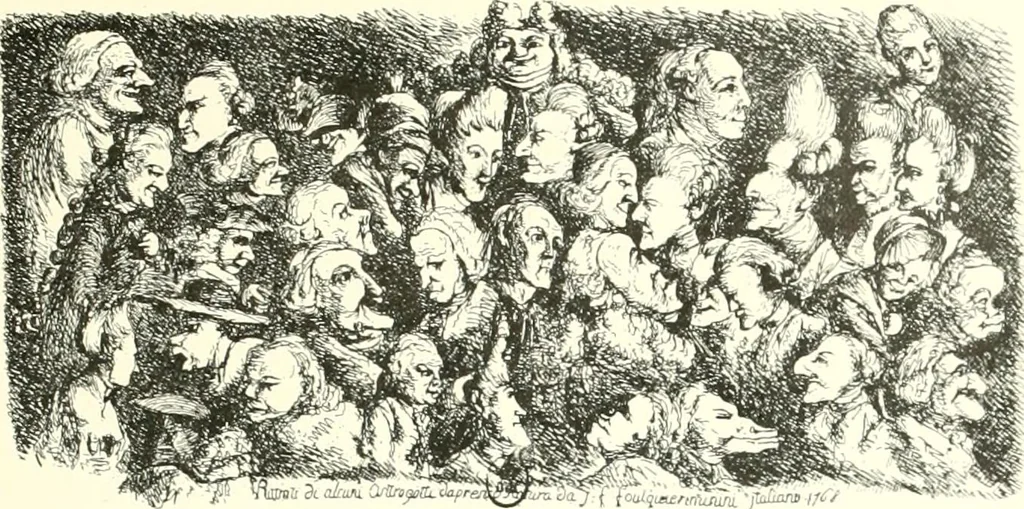 An illustration from L'estampe satirique et la caricature en France au 18e siècle; préf. de Maurice Tourneux, 1910, leaf 62