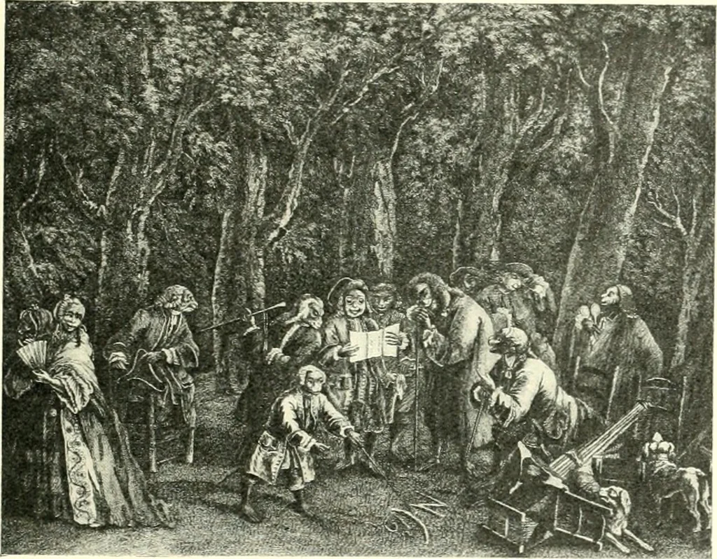 An illustration from L'estampe satirique et la caricature en France au 18e siècle; préf. de Maurice Tourneux, 1910, leaf 64