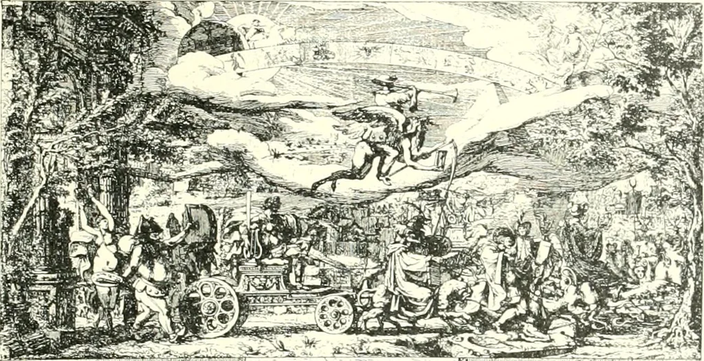 An illustration from L'estampe satirique et la caricature en France au 18e siècle; préf. de Maurice Tourneux, 1910, leaf 72