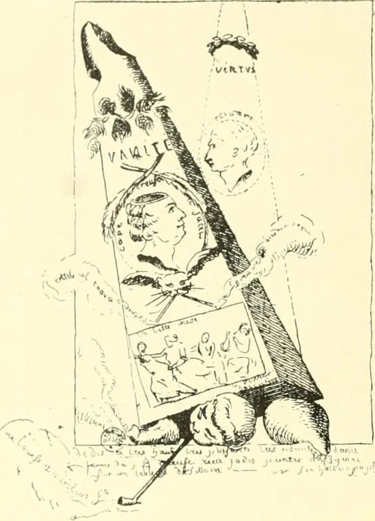 An illustration from L'estampe satirique et la caricature en France au 18e siècle; préf. de Maurice Tourneux, 1910, leaf 89