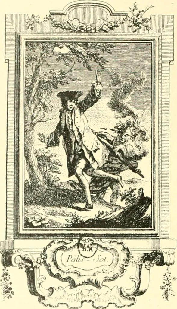 An illustration from L'estampe satirique et la caricature en France au 18e siècle; préf. de Maurice Tourneux, 1910, leaf 93