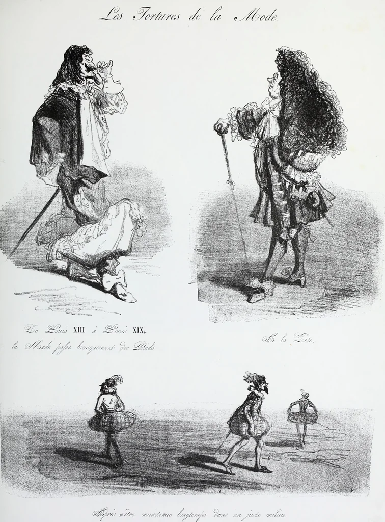 An illustration from Les tortures de la mode, 1850, leaf 20