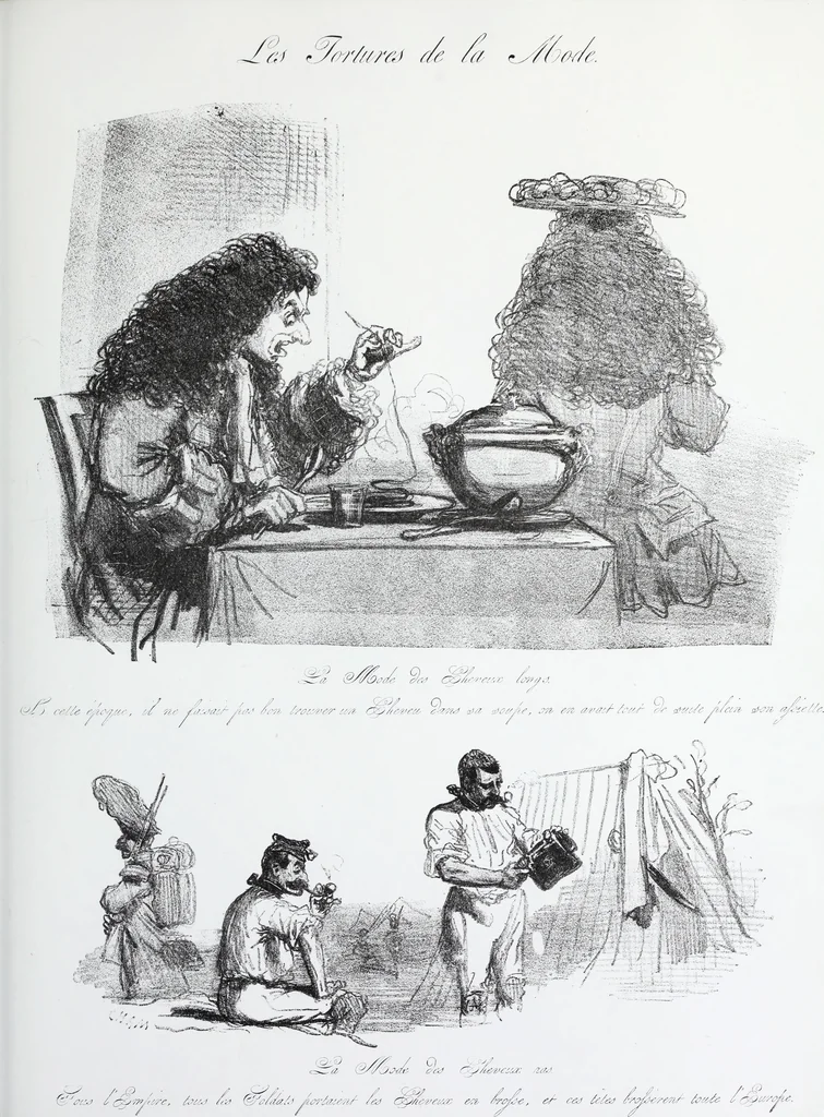 An illustration from Les tortures de la mode, 1850, leaf 32