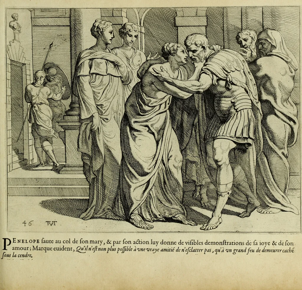 An illustration from Les travavx d'Vlysse, 1633, leaf 102