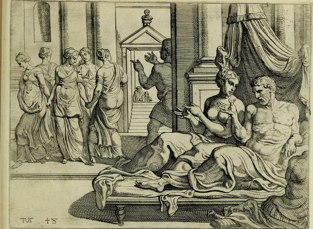 An illustration from Les travavx d'Vlysse, 1633, leaf 106