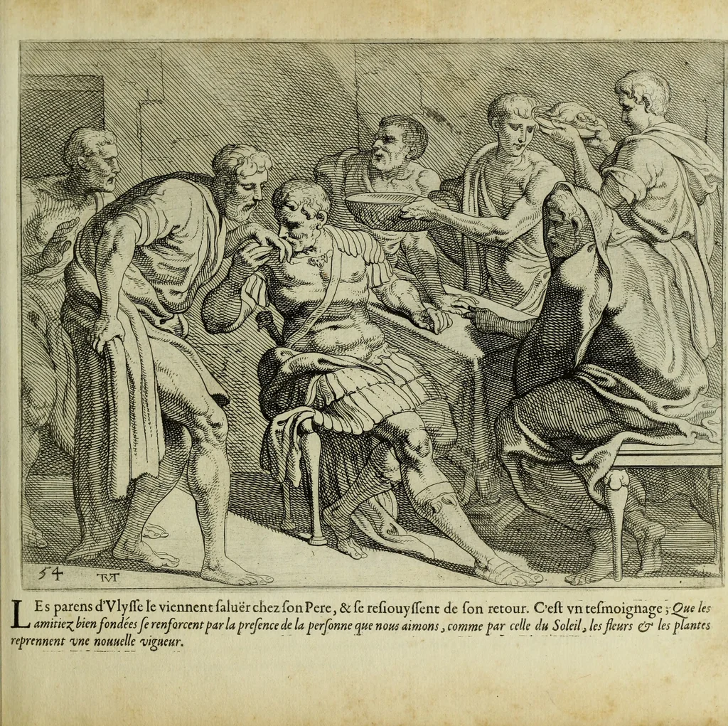 An illustration from Les travavx d'Vlysse, 1633, leaf 118