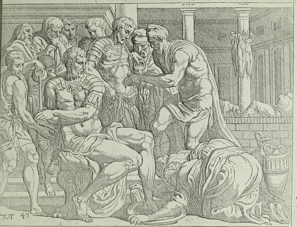 An illustration from Les travavx d'Vlysse, 1633, leaf 130