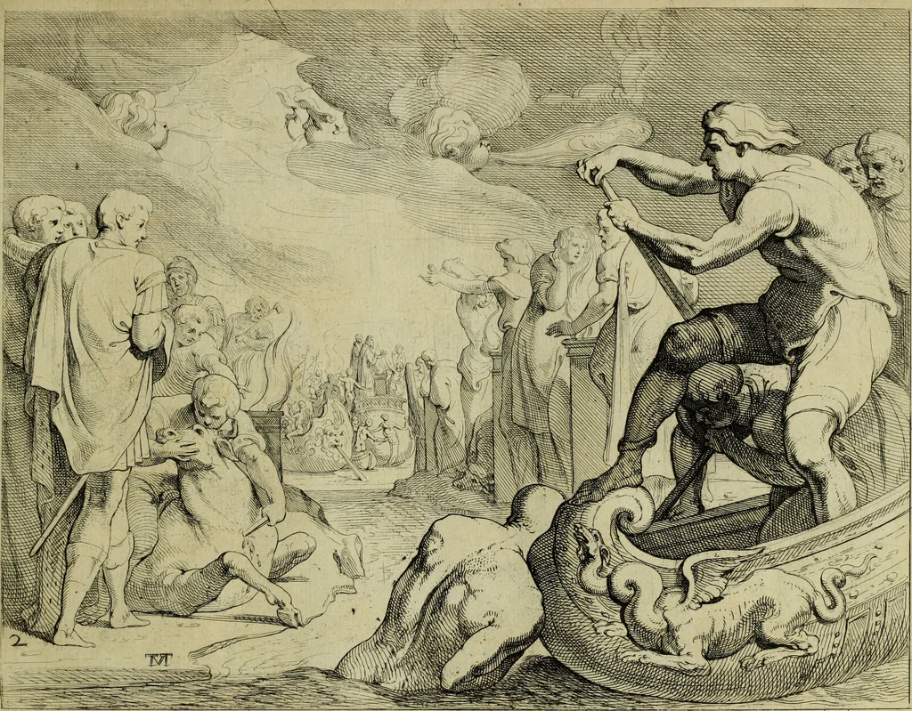 An illustration from Les travavx d'Vlysse, 1633, leaf 14