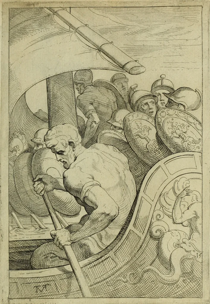An illustration from Les travavx d'Vlysse, 1633, leaf 40