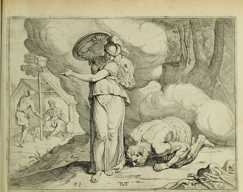 An illustration from Les travavx d'Vlysse, 1633, leaf 72